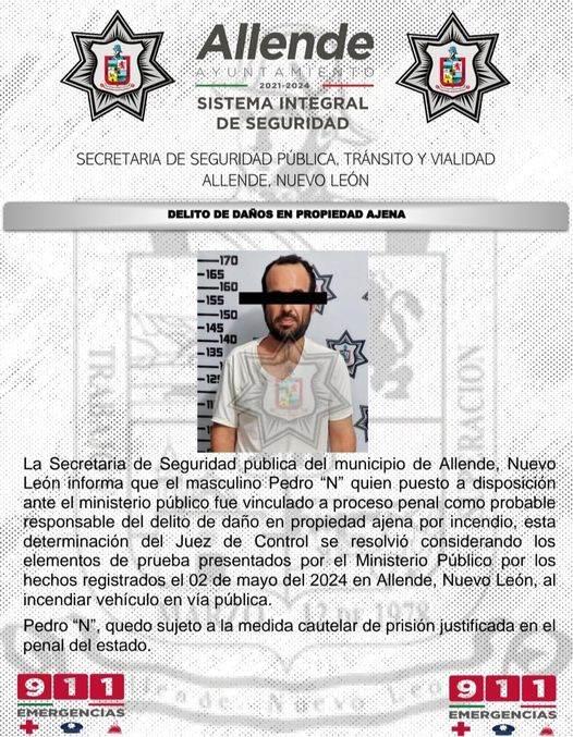 Incendia auto de vecino; lo detienen
