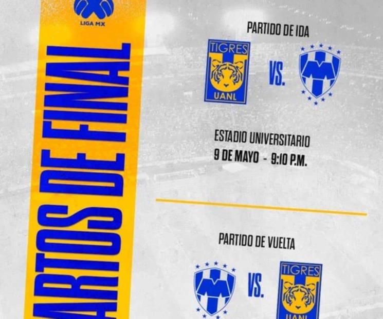 Conocen Tigres y Rayados horarios para Clásicos Regios de Liguilla