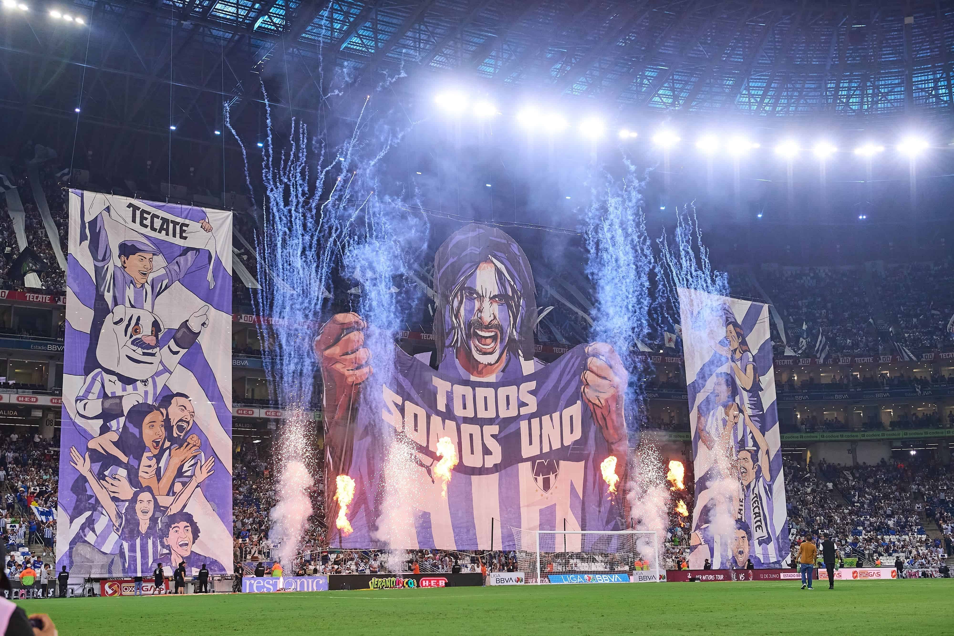 Tifo de Rayados.
