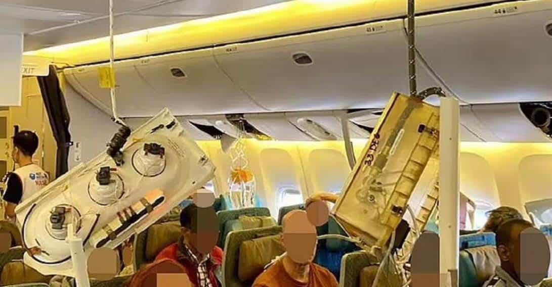Así quedó el avión de Signapur Airlines afectado por turbulencias
