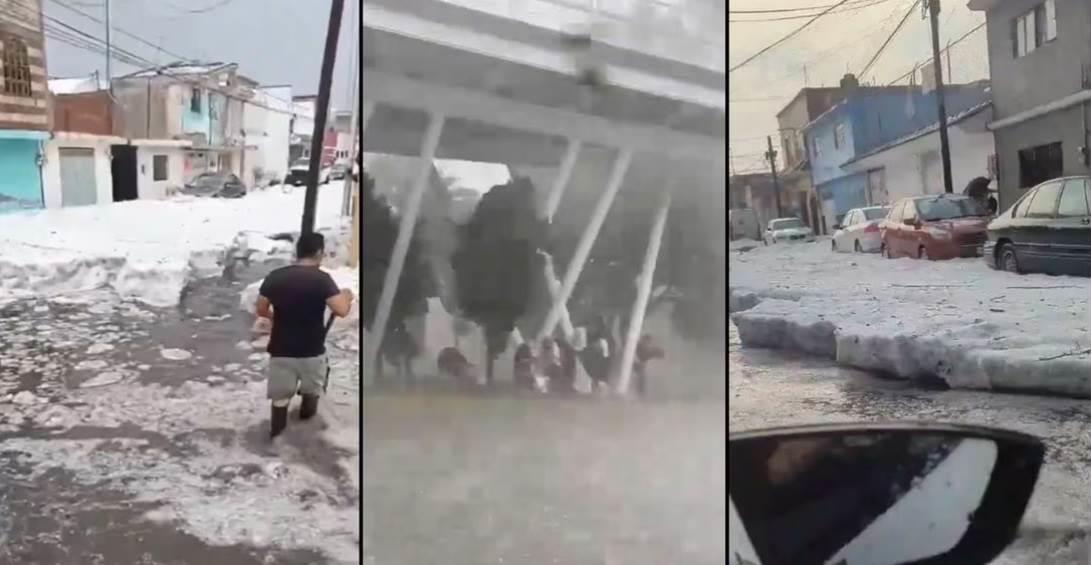 Así quedaron las calles de Puebla tras intensa granizada