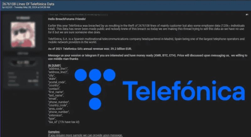 Telefónica podría haber sido víctima de un hackeo