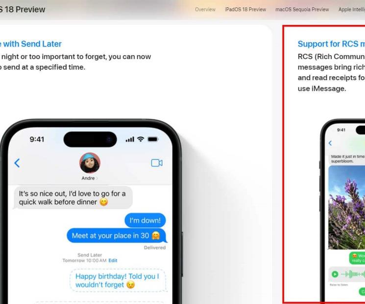 Apple confirma la llegada de RCS a iOS 18