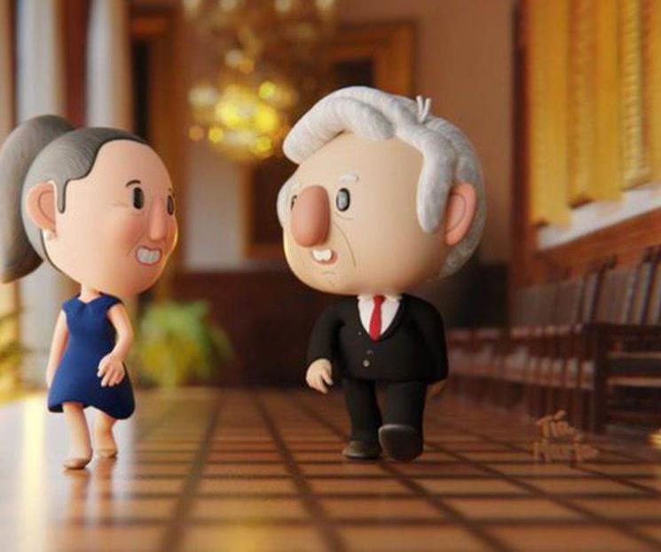 Presume AMLO figuras animadas de reunión con Sheinbaum