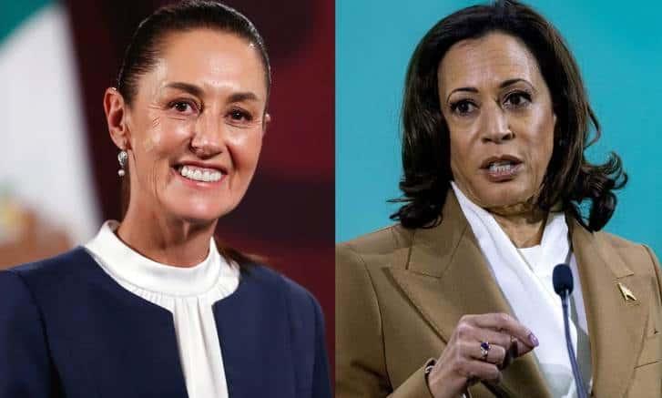 Dialogan Sheinbaum y Kamala Harris de migración y energías limpias