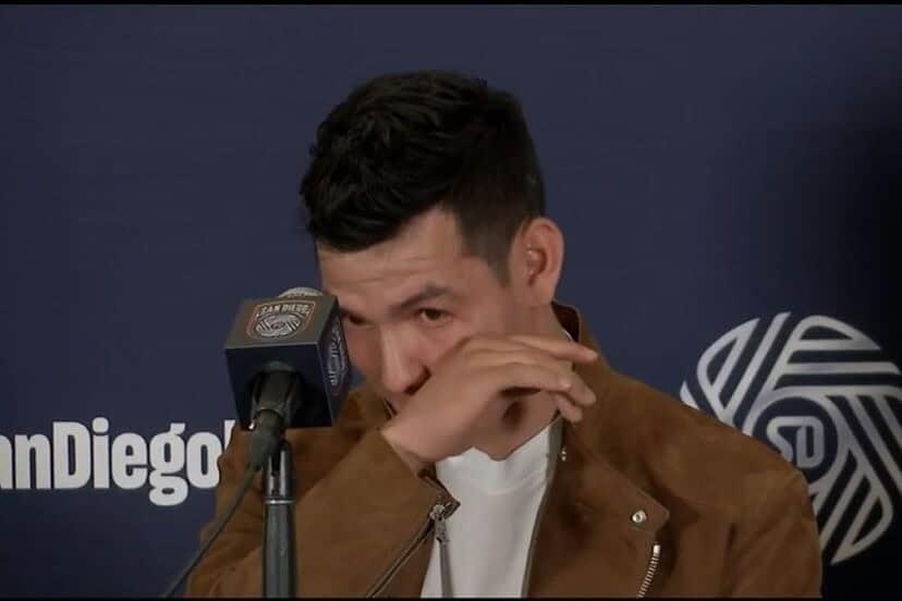 Llora Hirving Lozano en su presentación con San Diego