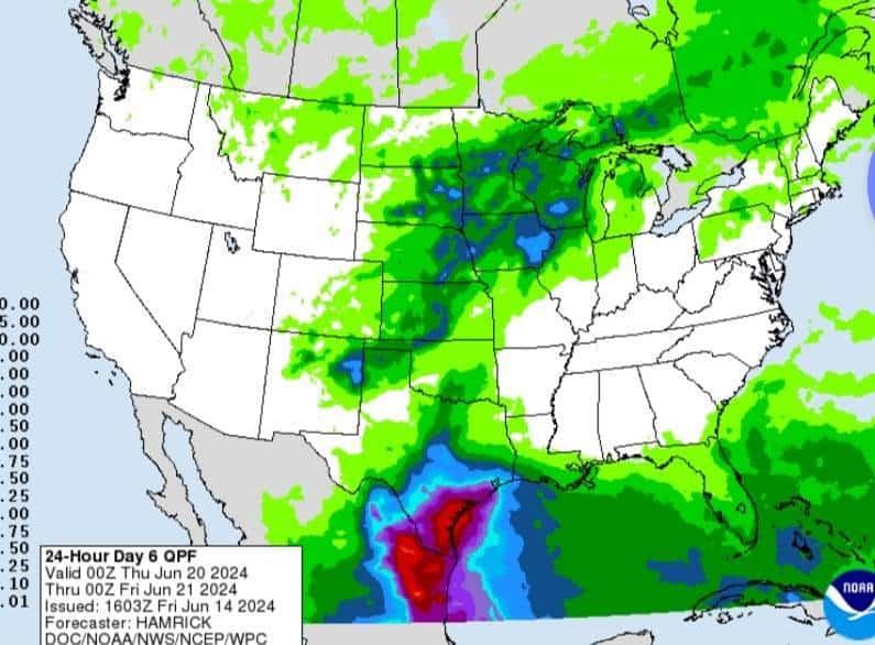 Llegarían el miércoles lluvias de 150 a 250 milímetros