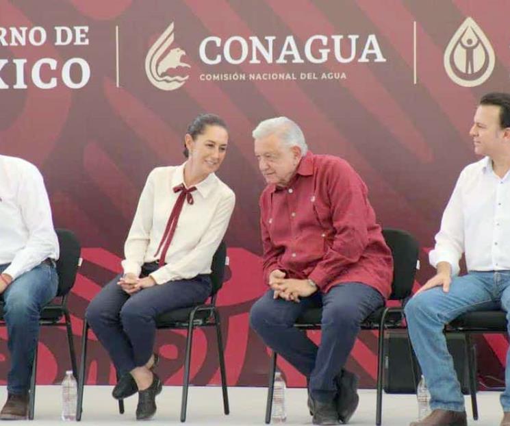 Supervisan AMLO y Sheinbaum proyecto de agua en Coahuila