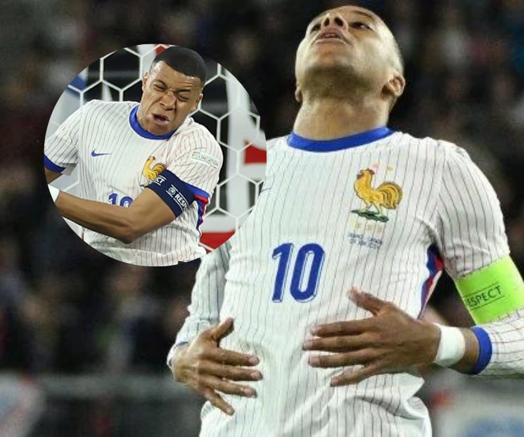 Sufre Mbappé fractura de nariz en la Eurocopa