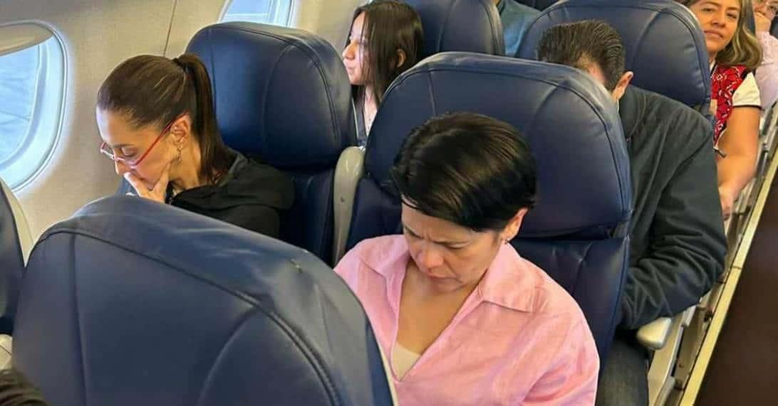 Vuelo comercial de Sheinbaum tiene retraso de más de hora y media