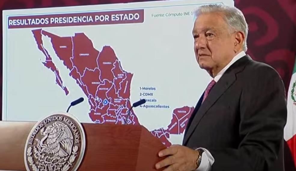 AMLO presume resultados de la pasada elección