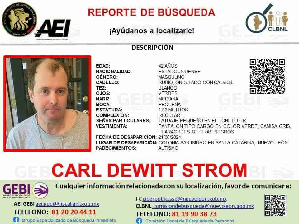 Un ciudadano que sufre de autismo se encuentran en calidad de desaparecido, luego de salir de un domicilio en el municipio de Santa Catarina.