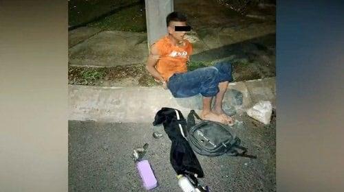 Amarran vecinos a poste a ladrón