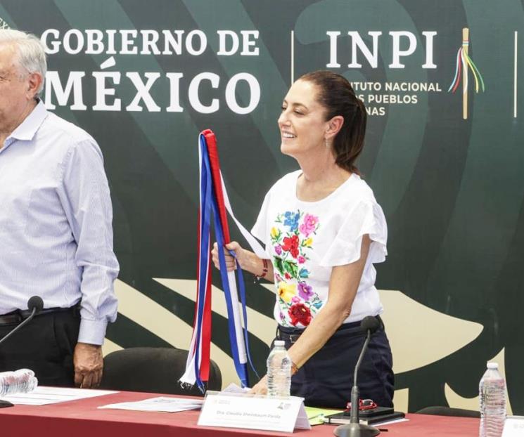 Recibe Sheinbaum bastón de mando del pueblo Seri