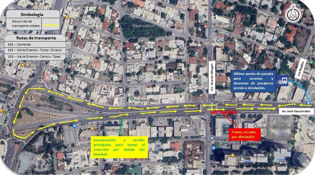 Modificarán recorrido de rutas por trabajos de AyD en Vasconcelos