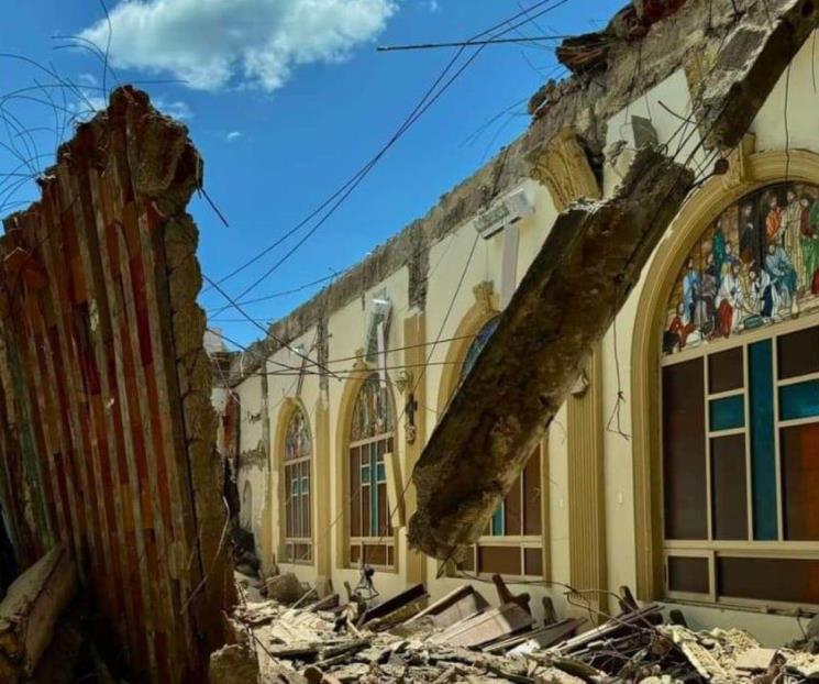 Colapsa techo de iglesia en Cerralvo