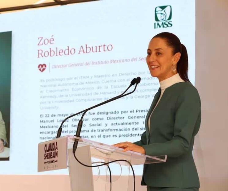 Zoé Robledo consolidará el IMSS-Bienestar: Sheinbaum Zoé Robledo consolidará el IMSS-Bienestar: Sheinbaum