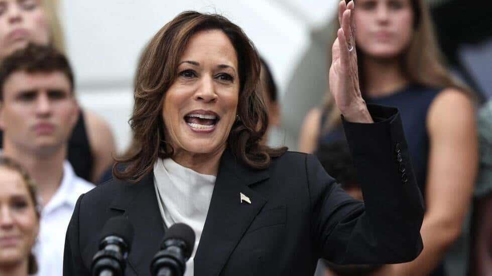 Habla Harris de Trump en primer evento de recaudación de fondos