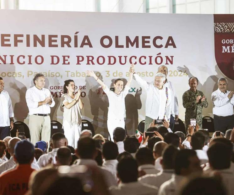 Arranca producción en Dos Bocas; AMLO y Claudia dan el banderazo Arranca producción en Dos Bocas; AMLO y Claudia dan el banderazo