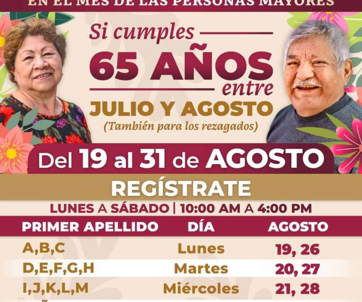 Inicia el lunes registro para la pensión de Bienestar Inicia el lunes registro para la pensión de Bienestar