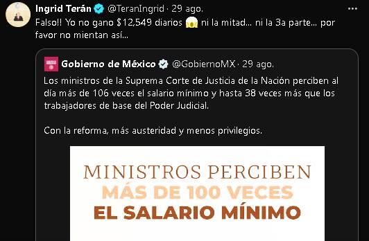 Acusa jueza de Distrito no percibir los 12,000 pesos en redes