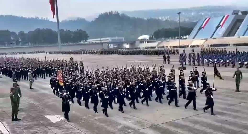 Realizan ensayo de desfile militar para el 16 de septiembre Realizan ensayo de desfile militar para el 16 de septiembre