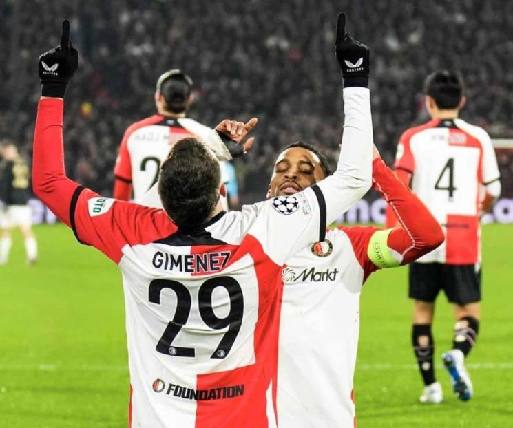 Santiago Giménez anota y asiste con Feyenoord en la Champions League