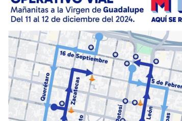 Anuncian serie de restricciones viales por el D&iacute;a de la Virgen