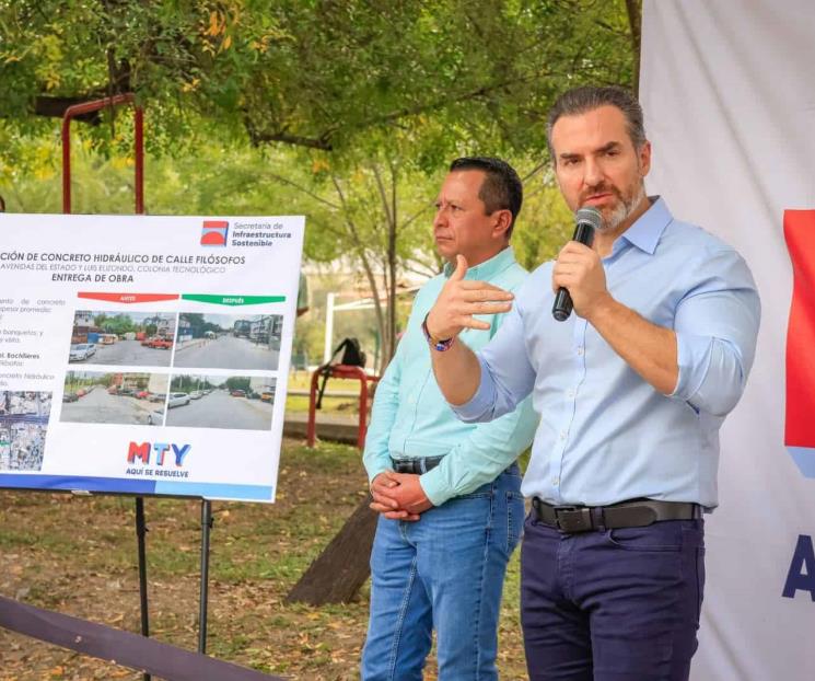 Entrega Monterrey calle Filósofos ya rehabilitada