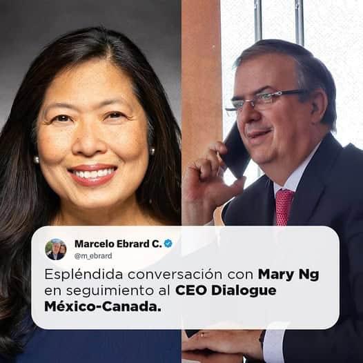 Ebrard conversa con su homóloga de Canadá sobre el T-MEC