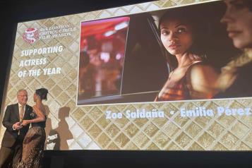 Zoe Salda&ntilde;a vuelve a ganar por Actriz de Reparto en Emilia P&eacute;rez
