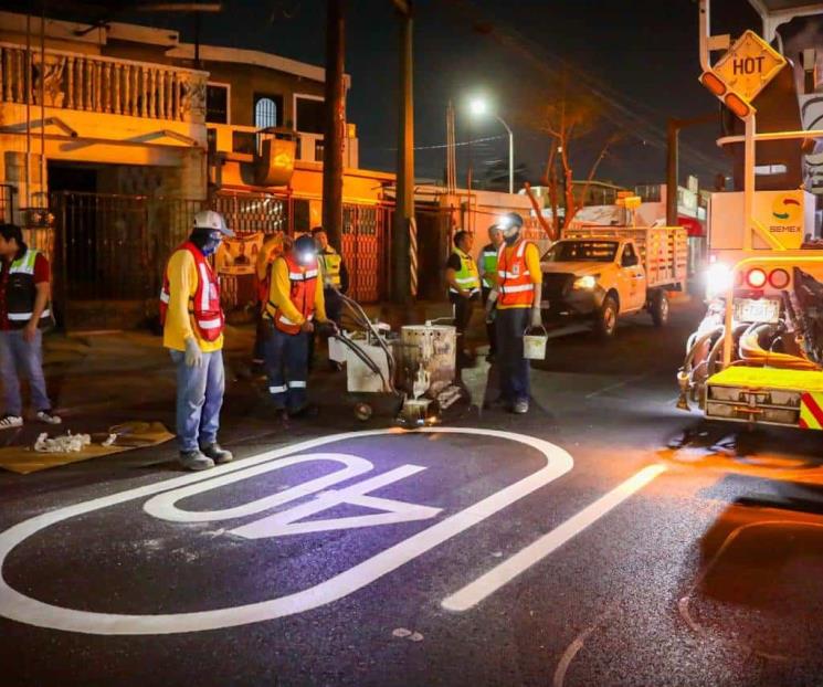 Hace Monterrey trabajos viales por la madrugada