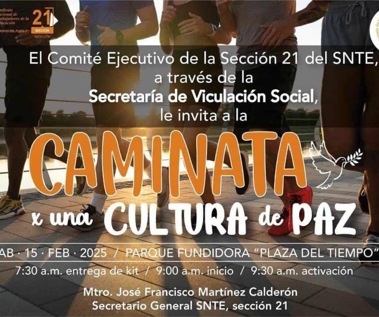 Invitan a ‘Caminata por una Cultura de Paz’