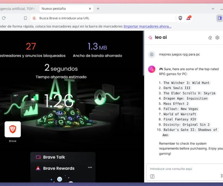 Brave permite inyectar JavaScript personalizado en sitios web
