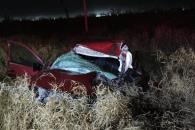 Volcadura de auto deja a conductor lesionado en Zuazua