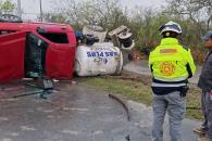 Vuelca pipa en Marín Vuelca pipa en Marín