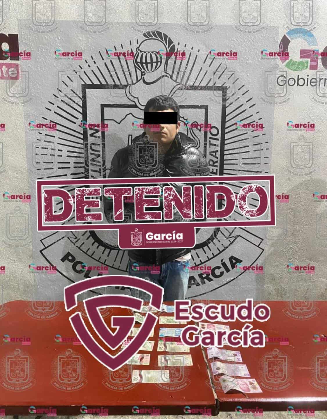 Elementos de la policía preventiva de García, lograron la detención de un hombre que hirió durante un asalto a un comerciante, en una tienda de abarrotes.