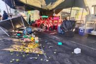 Se estrella auto contra puesto de tacos; mujer resulta herida Se estrella auto contra puesto de tacos; mujer resulta herida