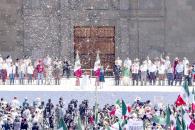 Celebra Sheinbaum el freno de aranceles en el Zócalo Celebra Sheinbaum el freno de aranceles en el Zócalo