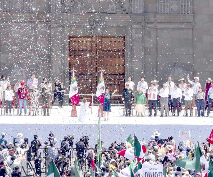 Celebra Sheinbaum el freno de aranceles de EU en el Zócalo