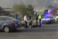 Choca moto contra auto en SC Choca moto contra auto en SC