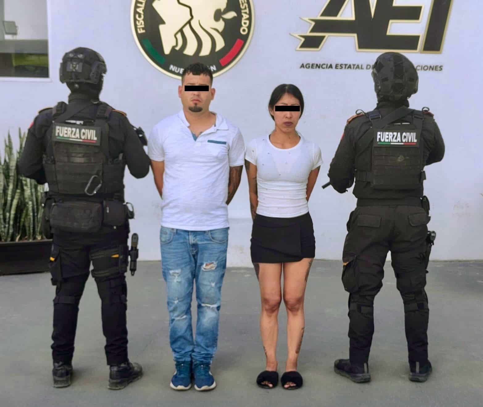 Un hombre y una mujer, fueron arrestados por el Grupo de Coordinación Metropolitana, en el municipio de Pesquería.