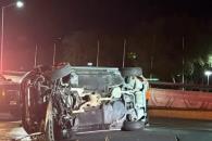 Resulta conductor herido en volcadura Resulta conductor herido en volcadura