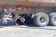 Arrastra tráiler a motociclista; queda grave Arrastra tráiler a motociclista; queda grave