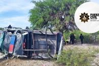 Mueren elementos de FC en volcadura en Doctor Arroyo