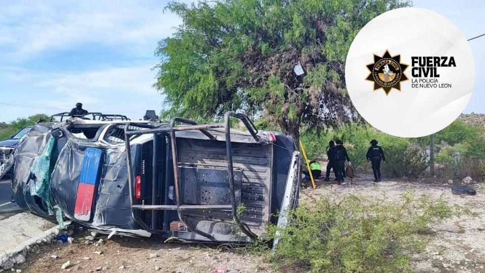 Mueren elementos de FC en volcadura en Doctor Arroyo Mueren elementos de FC en volcadura en Doctor Arroyo