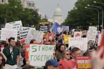 Protestan decenas de miles en EU en el Día del Trabajo