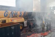 Arde grúa en obras del Metro Arde grúa en obras del Metro