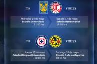 Definen fechas y horarios para semifinales entre Tigres y Toluca Definen fechas y horarios para semifinales entre Tigres y Toluca