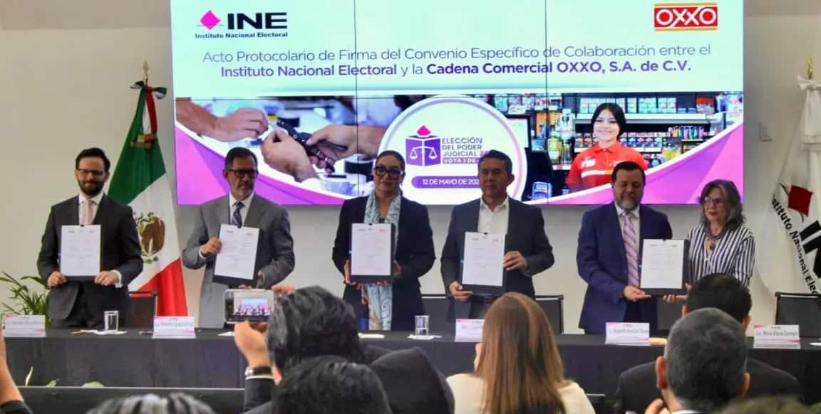 Firma INE convenio con Oxxo para colocar casillas Firma INE convenio con Oxxo para colocar casillas